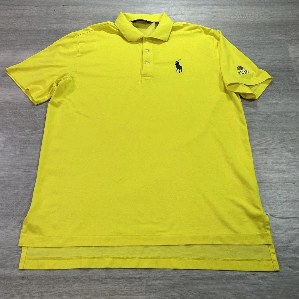 Ralph Lauren Polo Golf‎ Polo Shirt Mens Large Yellow Makai Golf Club Performance
